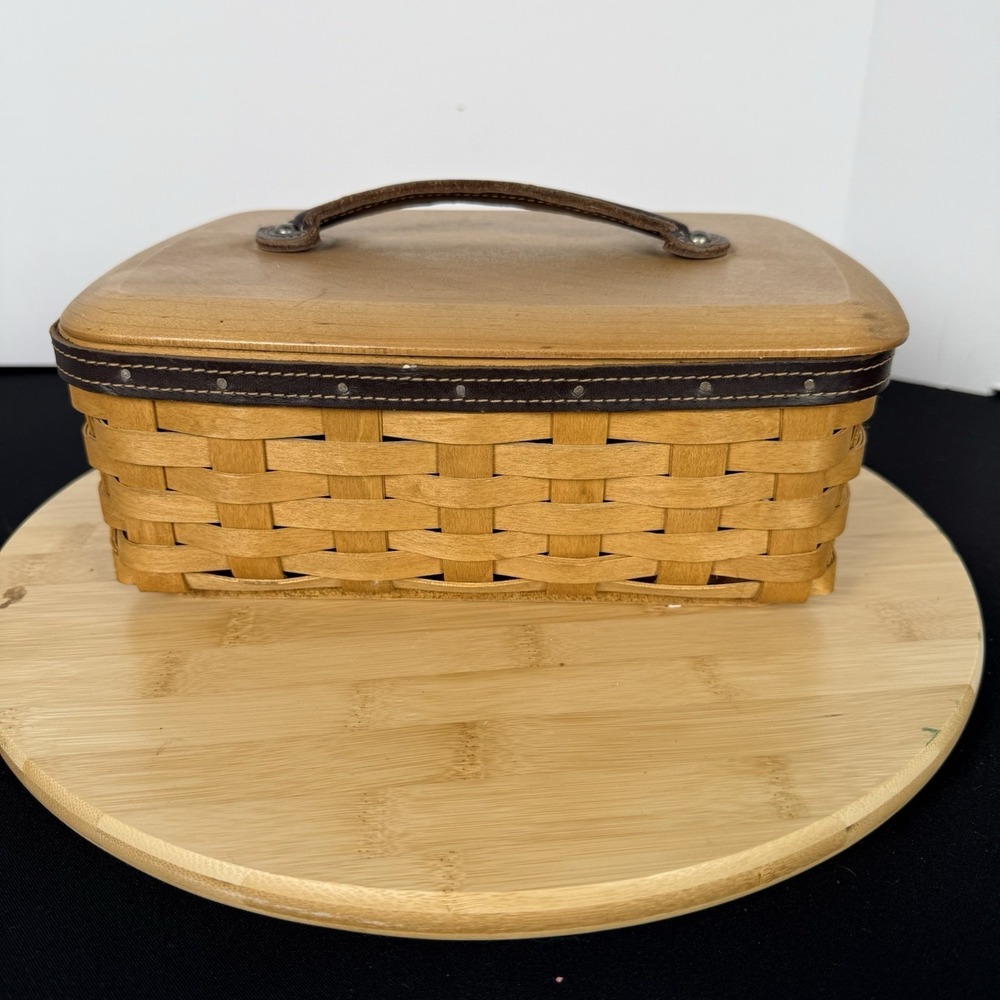 Longaberger Basket Baking Celebration With Lid Handwoven Woodcrafts Brown 2004